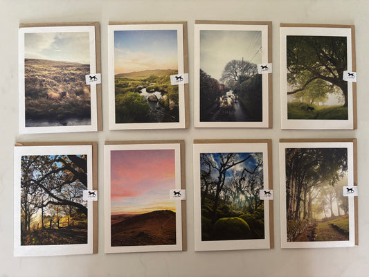 Pack of Eight Dartmoor Landscape Greetings Cards