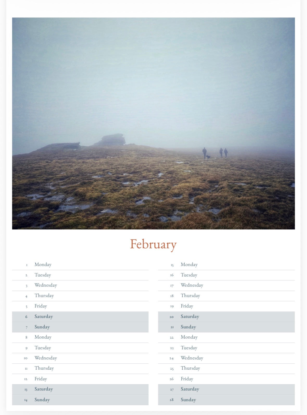Dartmoor Calendar 2027 - A3 or A5