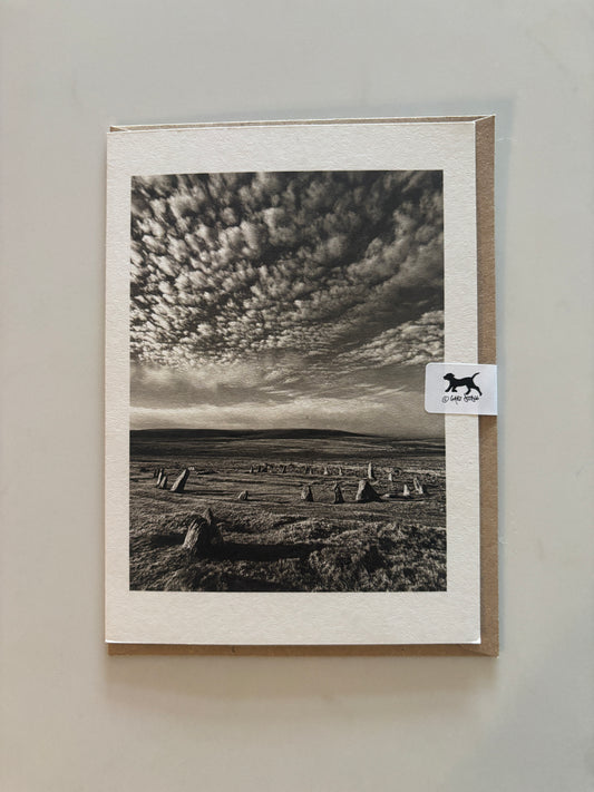 Scorhill Stone Circle under a Mackerel Sky