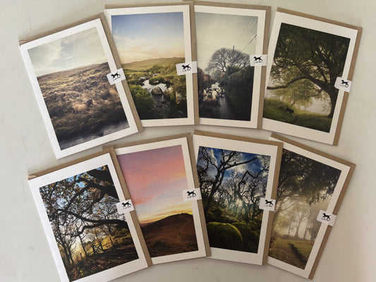 Pack of Eight Dartmoor Landscape Greetings Cards