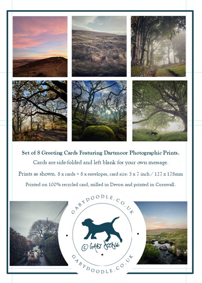 Pack of Eight Dartmoor Landscape Greetings Cards