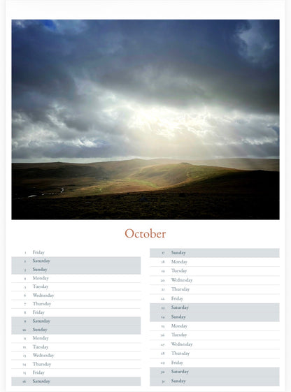 Dartmoor Calendar 2027 - A3 or A5